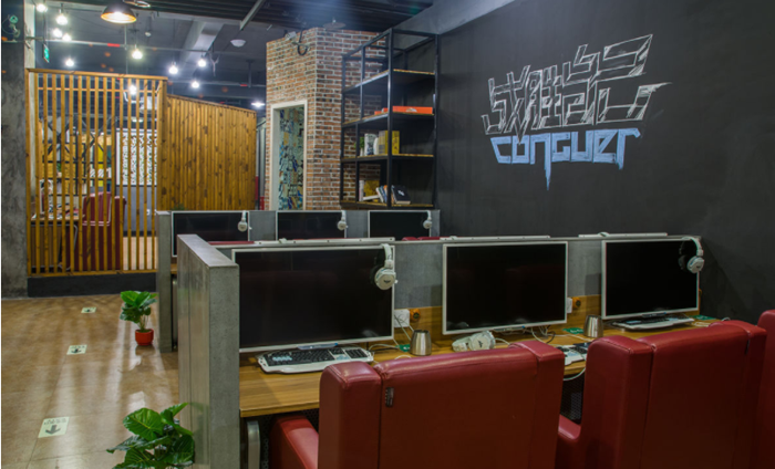 特點風格網咖墻面裝飾效果圖