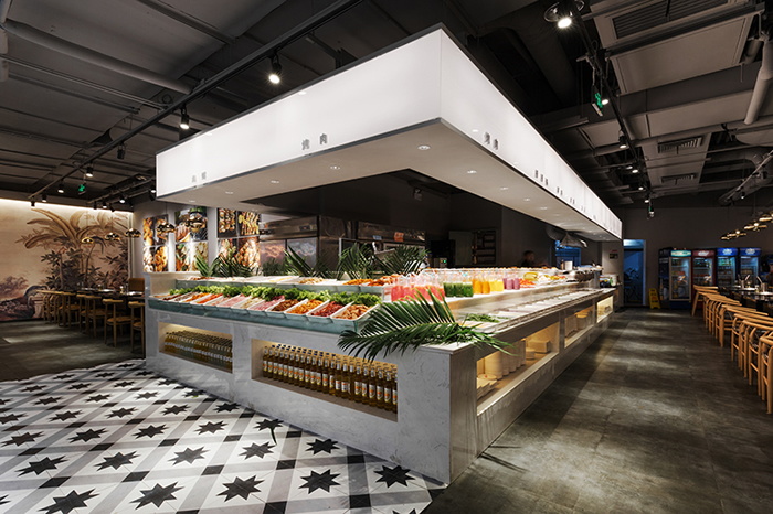 200平米自助烤肉店鋪，工作臺裝修效果