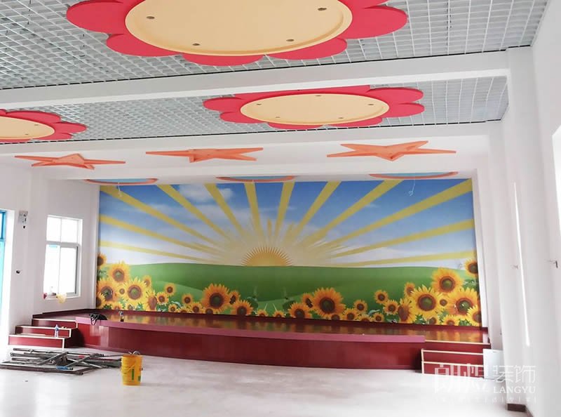 幼兒園校園舞臺(tái)壁畫(huà)效果圖