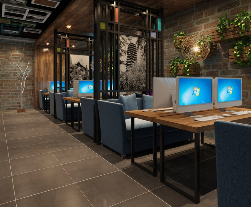 吧友網(wǎng)吧(網(wǎng)咖)卡座效果圖