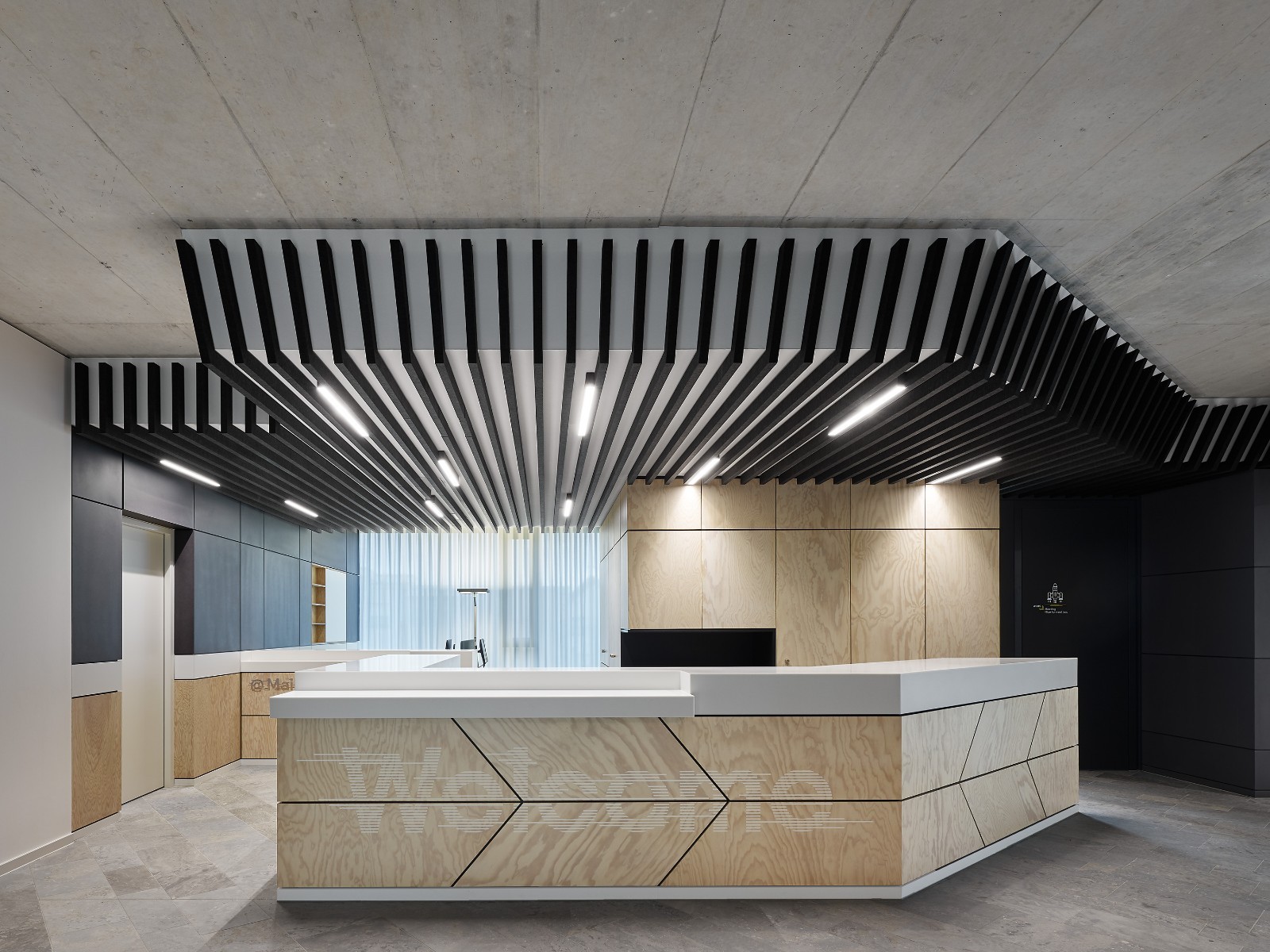 簡約辦公室前臺裝修設計效果圖