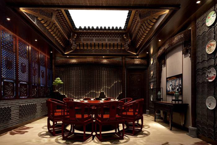 高端中式火鍋店設計效果圖
