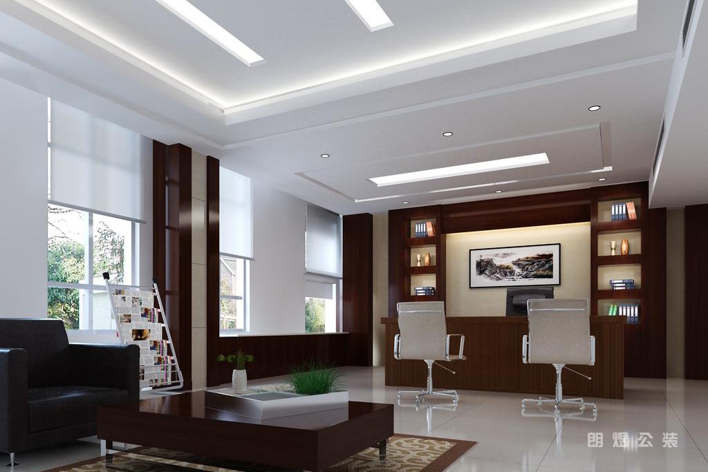 現(xiàn)代領(lǐng)導辦公室裝修吊頂效果圖