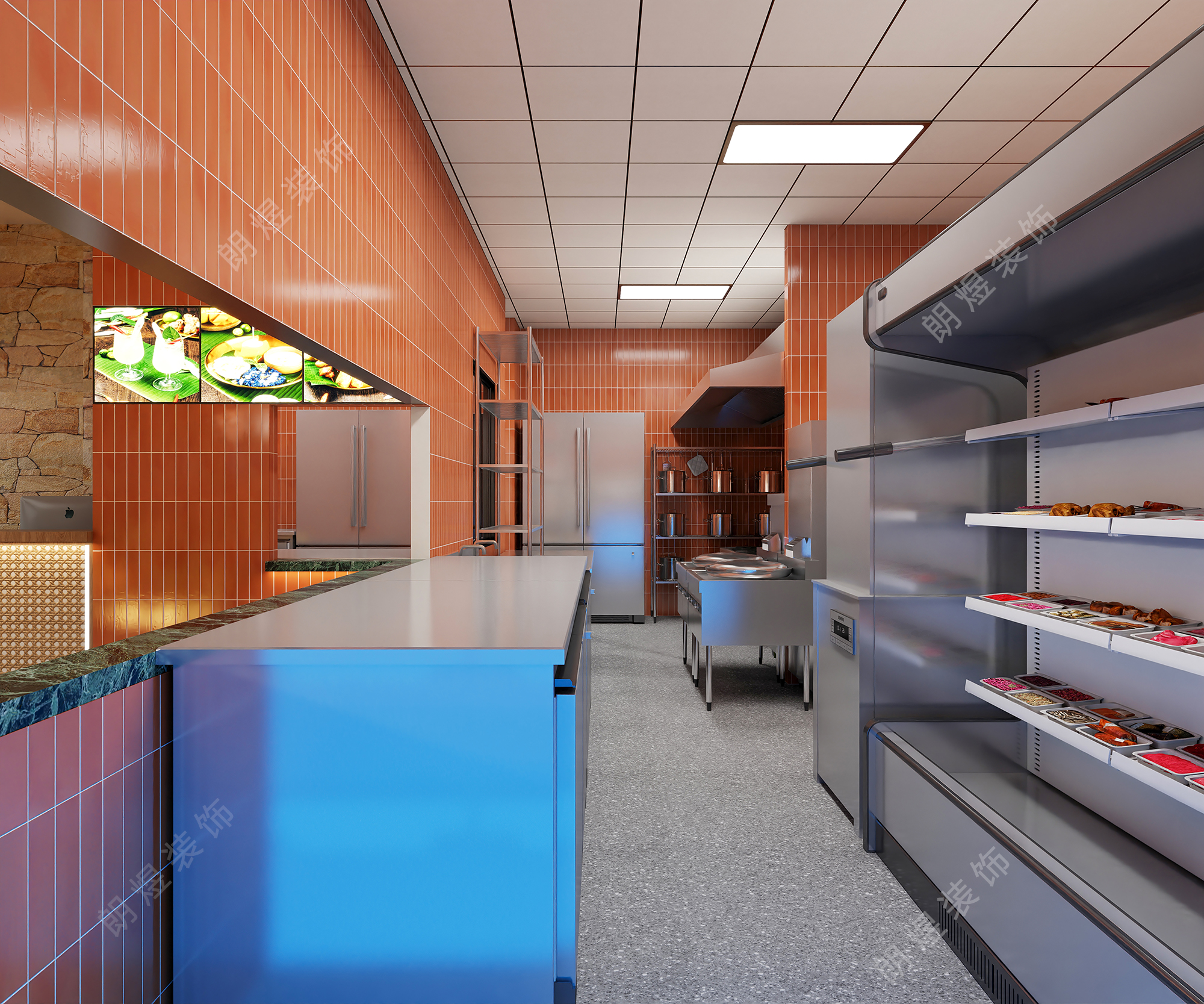 成都麻椰泰辣火鍋店設(shè)計(jì)裝修效果圖-后廚