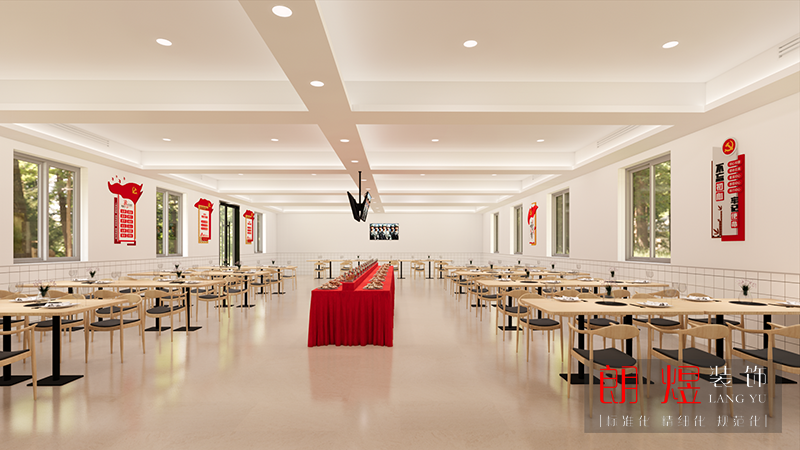 部隊(duì)食堂裝修餐廳設(shè)計(jì)效果圖