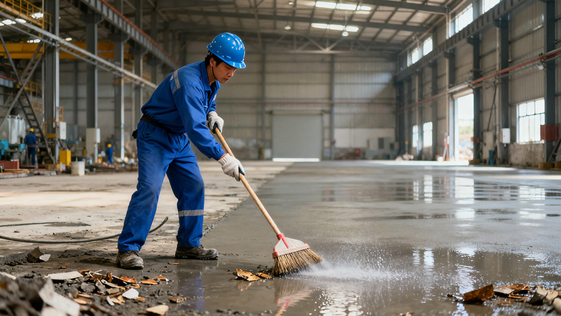 鋼結構廠房地面施工養護