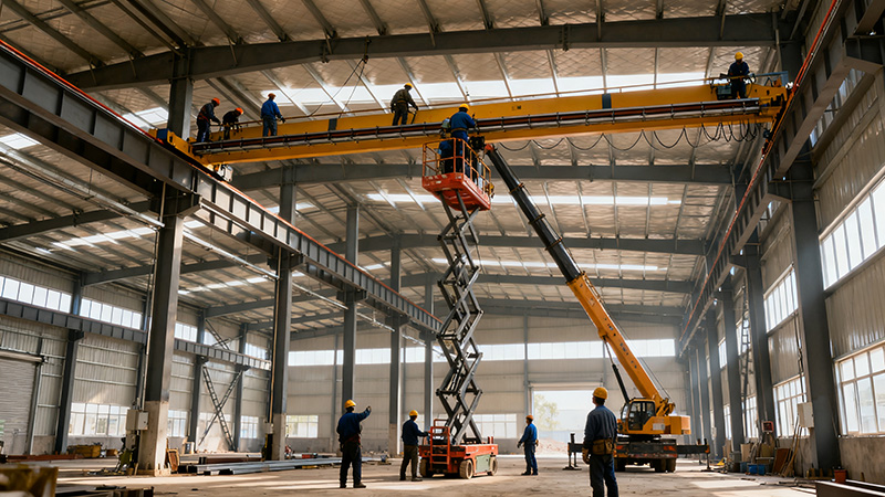 鋼結(jié)構(gòu)廠(chǎng)房行車(chē)加固安裝